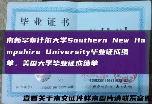南新罕布什爾大學Southern New Hampshire University畢業證成績單，美國大學畢業證成績單縮略圖