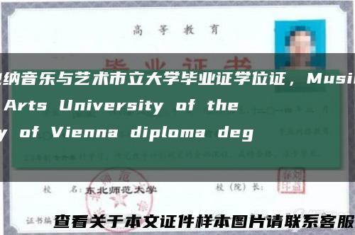 維也納音樂與藝術市立大學畢業證學位證，Music and Arts University of the City of Vienna diploma degre縮略圖