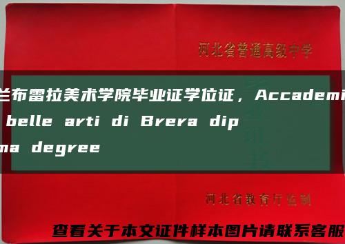 米蘭布雷拉美術學院畢業證學位證，Accademia di belle arti di Brera diploma degree縮略圖