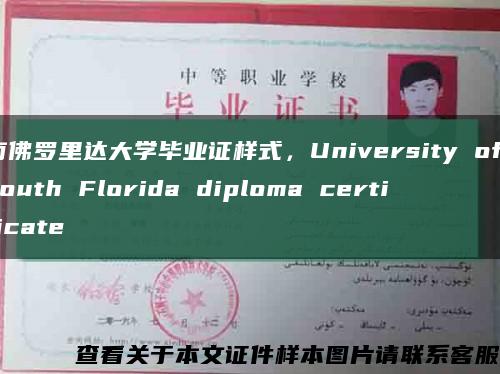 南佛羅里達大學畢業證樣式，University of south Florida diploma certificate縮略圖