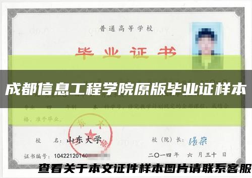 成都信息工程學院原版畢業證樣本縮略圖