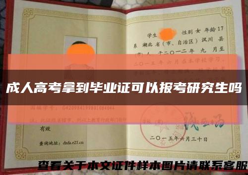 成人高考拿到畢業證可以報考研究生嗎縮略圖