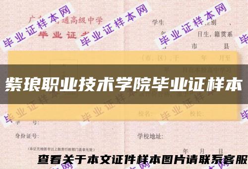 紫瑯職業技術學院畢業證樣本縮略圖