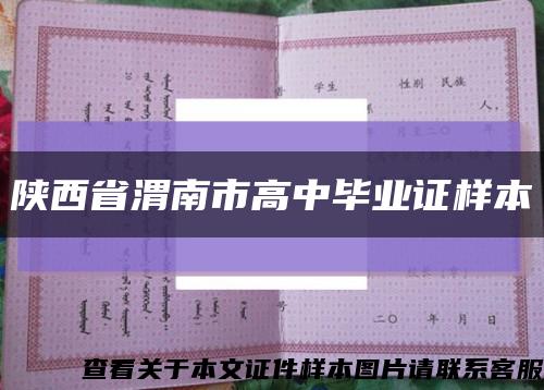 陜西省渭南市高中畢業證樣本縮略圖