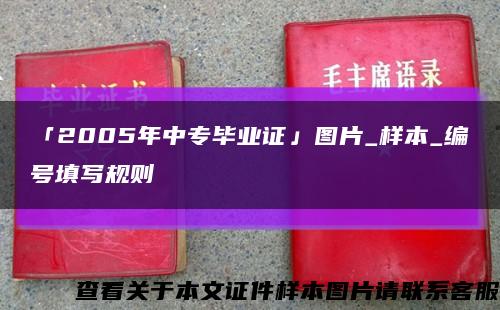 「2005年中專畢業證」圖片_樣本_編號填寫規則縮略圖