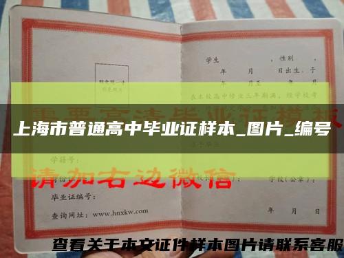 上海市普通高中畢業證樣本_圖片_編號縮略圖