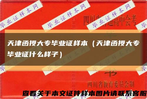 天津函授大專畢業證樣本（天津函授大專畢業證什么樣子）縮略圖