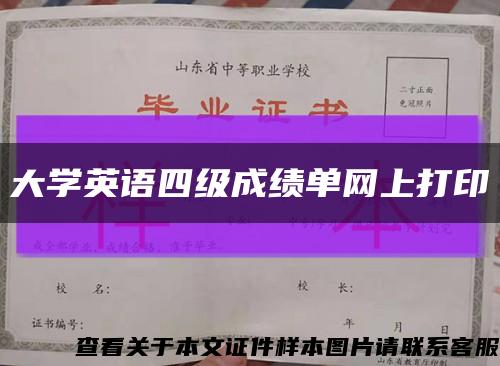 大學英語四級成績單網上打印縮略圖
