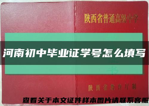 河南初中畢業證學號怎么填寫縮略圖