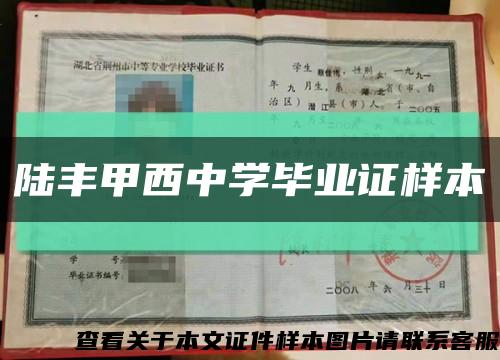 陸豐甲西中學畢業證樣本縮略圖