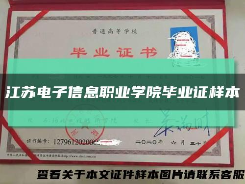 江蘇電子信息職業學院畢業證樣本縮略圖